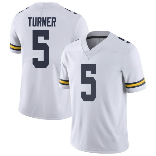 DJ Turner Michigan Wolverines Men's NCAA #5 White Limited Brand Jordan College Stitched Football Jersey ADO8454RI